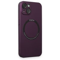 Newface iPhone 14 Kılıf Jack Magneticsafe Lens Silikon - Mürdüm