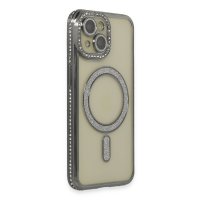 Newface iPhone 14 Kılıf Joke Simli Magneticsafe Kılıf - Gri