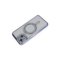 Newface iPhone 14 Kılıf Joke Simli Magneticsafe Kılıf - Mavi