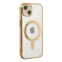 Newface iPhone 14 Kılıf Magneticsafe Lazer Silikon - Gold