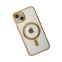Newface iPhone 14 Kılıf Magneticsafe Lazer Silikon - Gold