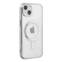 Newface iPhone 14 Kılıf Magneticsafe Lazer Silikon - Gümüş