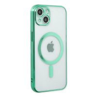 Newface iPhone 14 Kılıf Magneticsafe Lazer Silikon - Haki Yeşil