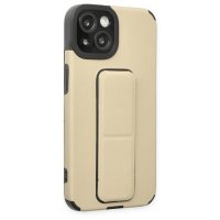 Newface iPhone 14 Kılıf Mega Standlı Silikon - Gold