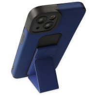 Newface iPhone 14 Kılıf Mega Standlı Silikon - Mavi