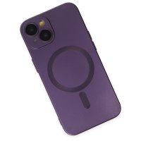 Newface iPhone 14 Kılıf Moshi Lens Magneticsafe Silikon - Mor