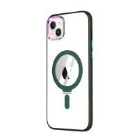 Newface iPhone 14 Kılıf Mudo Magneticsafe Standlı Kapak - Köknar Yeşili