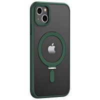 Newface iPhone 14 Kılıf Mudo Mat Magneticsafe Kapak - Köknar Yeşili