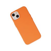 Newface iPhone 14 Kılıf Nano içi Kadife Silikon - Turuncu