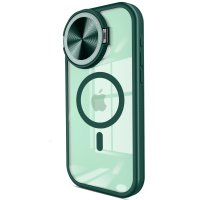Newface iPhone 14 Kılıf Teleskop Lens Magsafe Silikon Kapak - Koyu Yeşil