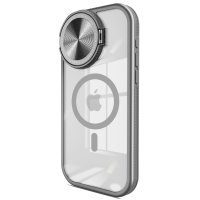 Newface iPhone 14 Kılıf Teleskop Lens Magsafe Silikon Kapak - Titan Gri
