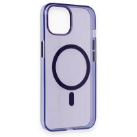Newface iPhone 14 Kılıf Tron Şeffaf Magsafe Kapak - Derin Mor