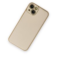 Newface iPhone 14 Plus Kılıf Coco Deri Silikon Kapak - Gold