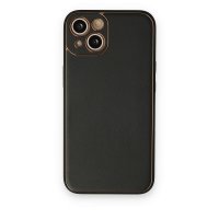 Newface iPhone 14 Plus Kılıf Coco Deri Silikon Kapak - Siyah