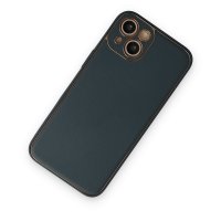 Newface iPhone 14 Plus Kılıf Coco Deri Silikon Kapak - Yeşil