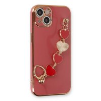 Newface iPhone 14 Plus Kılıf Esila Silikon - Kırmızı