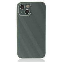 Newface iPhone 14 Plus Kılıf Glass Kapak - Koyu Yeşil