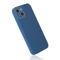Newface iPhone 14 Plus Kılıf Glass Kapak - Mavi