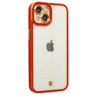 Newface iPhone 14 Plus Kılıf Liva Lens Silikon - Kırmızı
