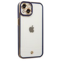 Newface iPhone 14 Plus Kılıf Liva Lens Silikon - Mavi
