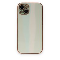 Newface iPhone 14 Plus Kılıf Luna Cam Kapak - Açık Yeşil