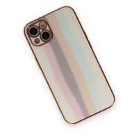 Newface iPhone 14 Plus Kılıf Luna Cam Kapak - Beyaz
