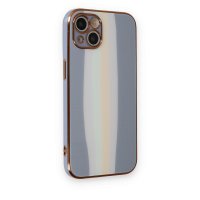 Newface iPhone 14 Plus Kılıf Luna Cam Kapak - Gri