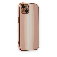 Newface iPhone 14 Plus Kılıf Luna Cam Kapak - Rose