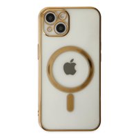 Newface iPhone 14 Plus Kılıf Magneticsafe Lazer Silikon - Gold