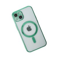 Newface iPhone 14 Plus Kılıf Magneticsafe Lazer Silikon - Haki Yeşil
