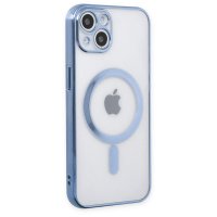 Newface iPhone 14 Plus Kılıf Magneticsafe Lazer Silikon - Sierra Blue