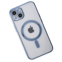 Newface iPhone 14 Plus Kılıf Magneticsafe Lazer Silikon - Sierra Blue