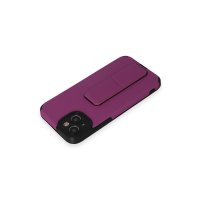 Newface iPhone 14 Plus Kılıf Mega Standlı Silikon - Mor