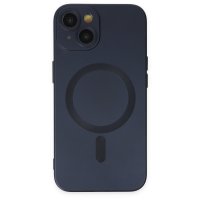 Newface iPhone 14 Plus Kılıf Moshi Lens Magneticsafe Silikon - Lacivert
