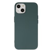 Newface iPhone 14 Plus Kılıf Nano içi Kadife Silikon - Koyu Yeşil