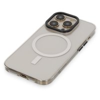 Newface iPhone 14 Pro Kılıf Anka PC Magneticsafe Sert Metal Kapak - Şeffaf