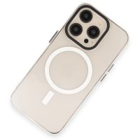 Newface iPhone 14 Pro Kılıf Anka PC Magneticsafe Sert Metal Kapak - Şeffaf