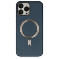 Newface iPhone 14 Pro Kılıf Coco Deri Magneticsafe Silikon - Lacivert