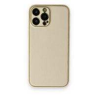 Newface iPhone 14 Pro Kılıf Coco Deri Silikon Kapak - Gold