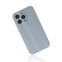 Newface iPhone 14 Pro Kılıf Glass Kapak - Sky Blue