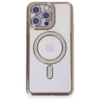 Newface iPhone 14 Pro Kılıf Joke Simli Magneticsafe Kılıf - Gold