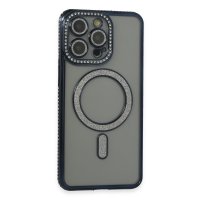 Newface iPhone 14 Pro Kılıf Joke Simli Magneticsafe Kılıf - Lacivert
