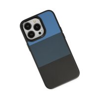 Newface iPhone 14 Pro Kılıf King Kapak - Mavi-Siyah