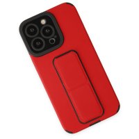Newface iPhone 14 Pro Kılıf Mega Standlı Silikon - Kırmızı