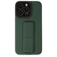 Newface iPhone 14 Pro Kılıf Mega Standlı Silikon - Yeşil