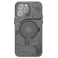 Newface iPhone 14 Pro Kılıf Mekanik Magsafe Kapak - Füme - 1