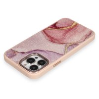 Newface iPhone 14 Pro Kılıf Moda Simli Kapak - Rose
