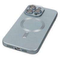 Newface iPhone 14 Pro Kılıf Moshi Lens Magneticsafe Silikon - Sierra Blue