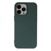 Newface iPhone 14 Pro Kılıf Nano içi Kadife Silikon - Koyu Yeşil