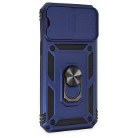 Newface iPhone 14 Pro Kılıf Pars Lens Yüzüklü Silikon - Lacivert